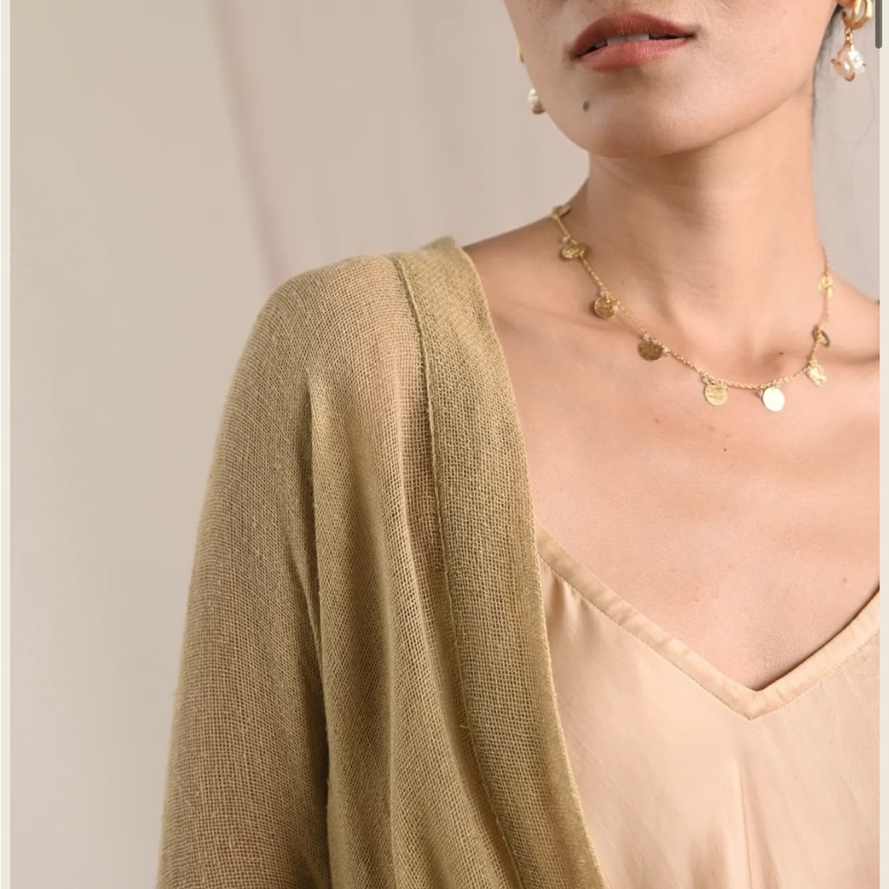 The White Raven Bias cut Vegan Silk Slip Dress 💗 Champagne S 🥂boho - Picture 10 of 14